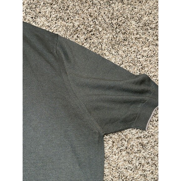 Gatsby Sweater Mens M Gray Silk Cotton Polo Shirt Style Short Sleeve Italian - Picture 8 of 11